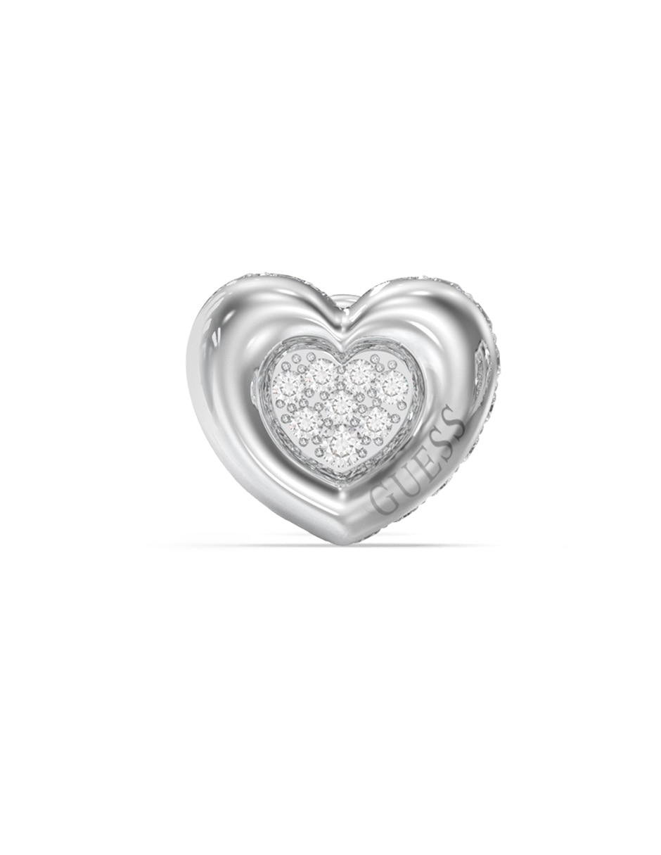 Aretes huggies de corazón Love con acabado pavé circonita 3