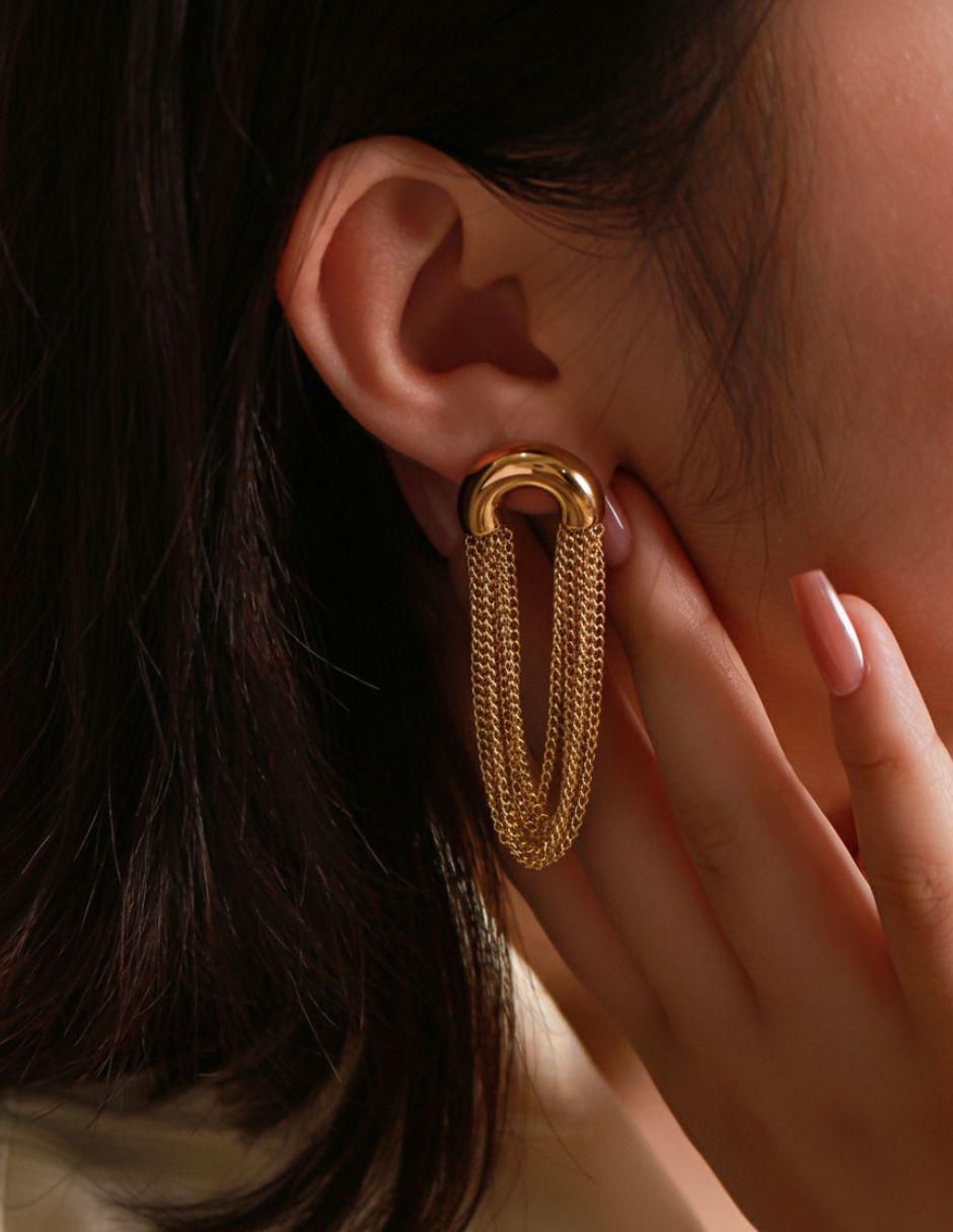 Aretes de oro laminado 9 k con acabado pulido 3