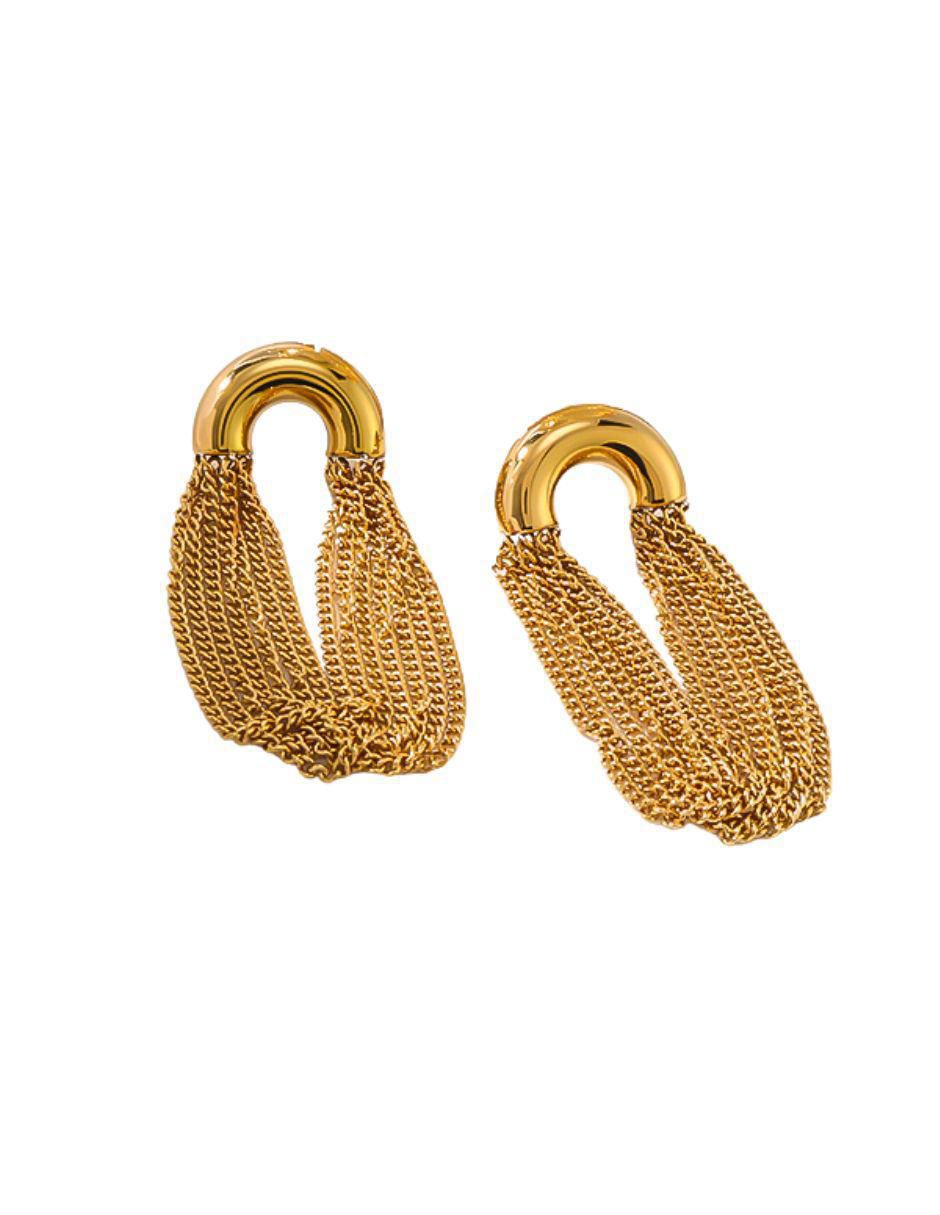 Aretes de oro laminado 9 k con acabado pulido 6