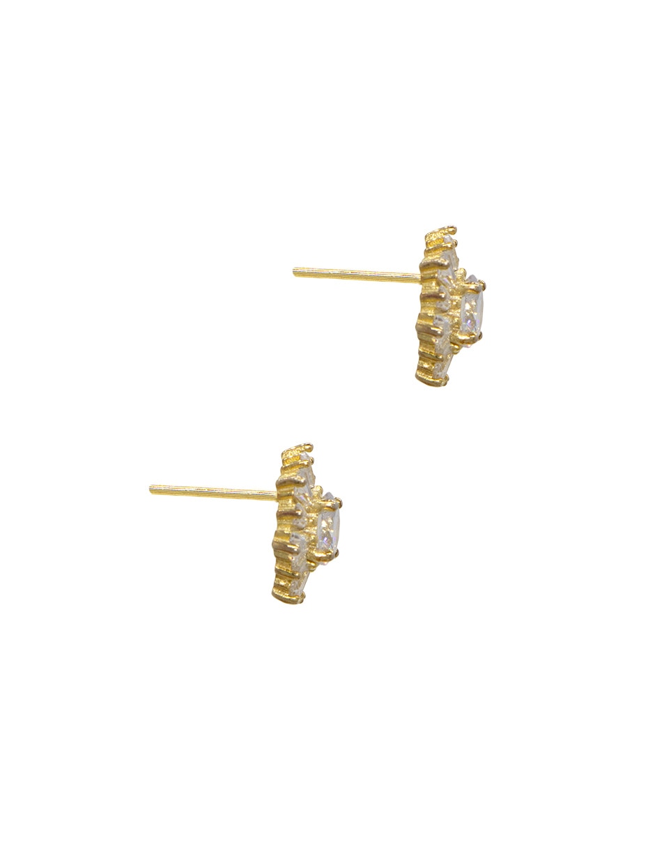 Broqueles de flor Basic de plata P 925 con acabado pavé zirconia 3