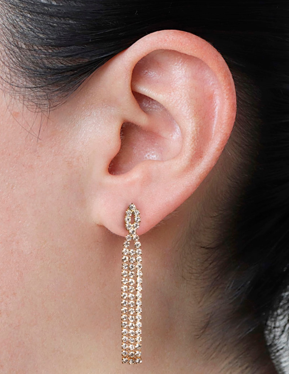Aretes largos Cup Chain con acabado pulido cristal 4