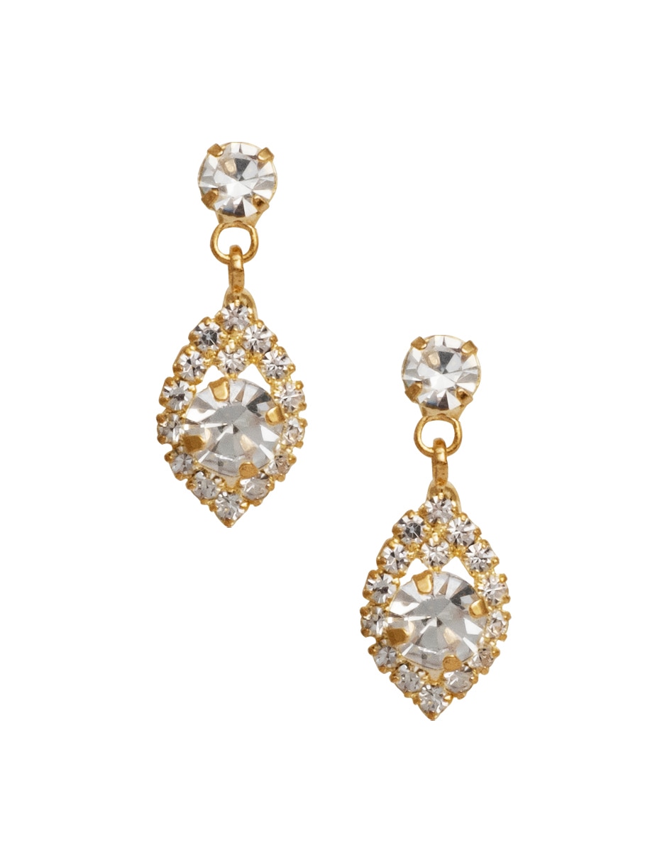 Aretes cortos Filigrana con acabado pavé cristal