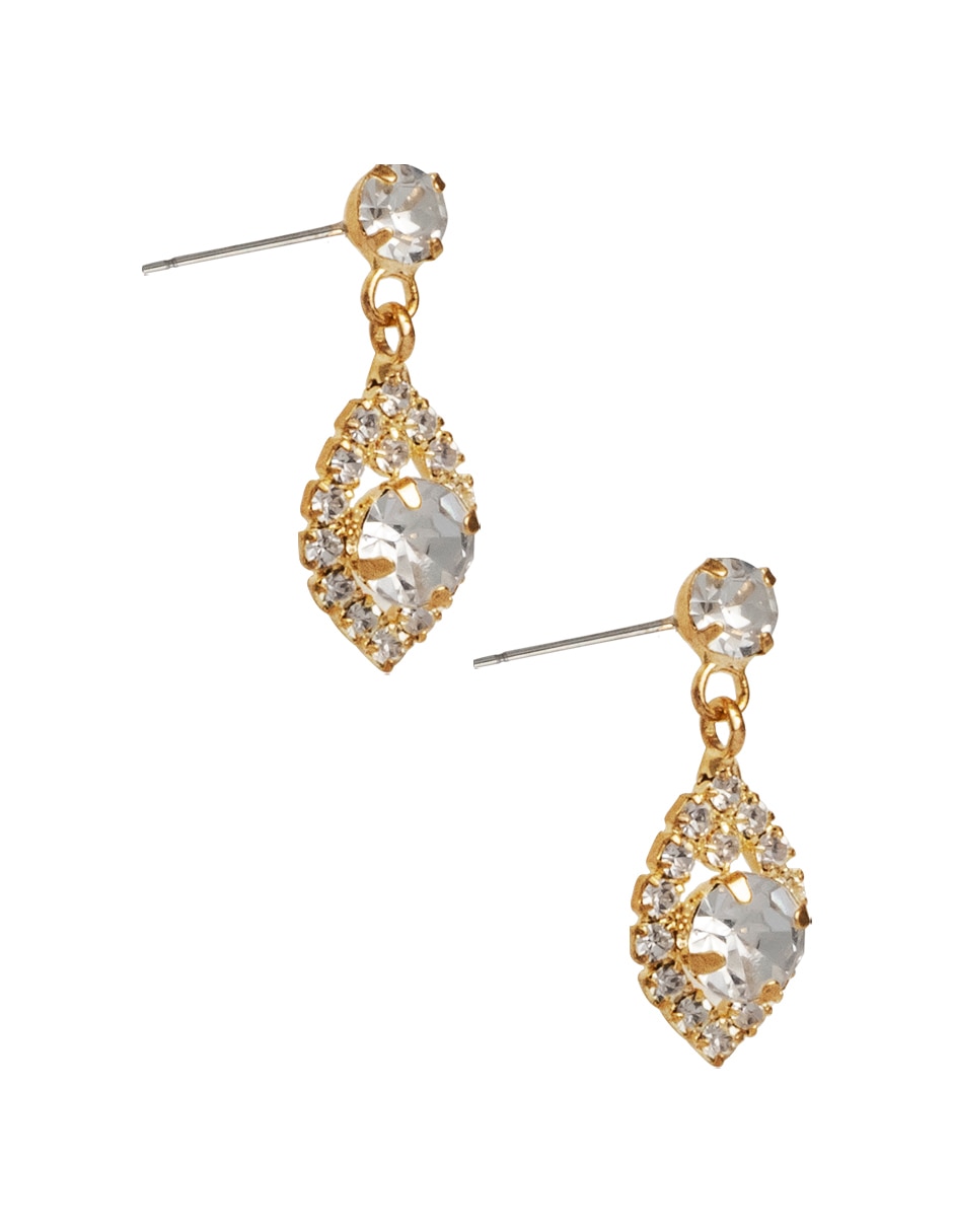 Aretes cortos Filigrana con acabado pavé cristal 2