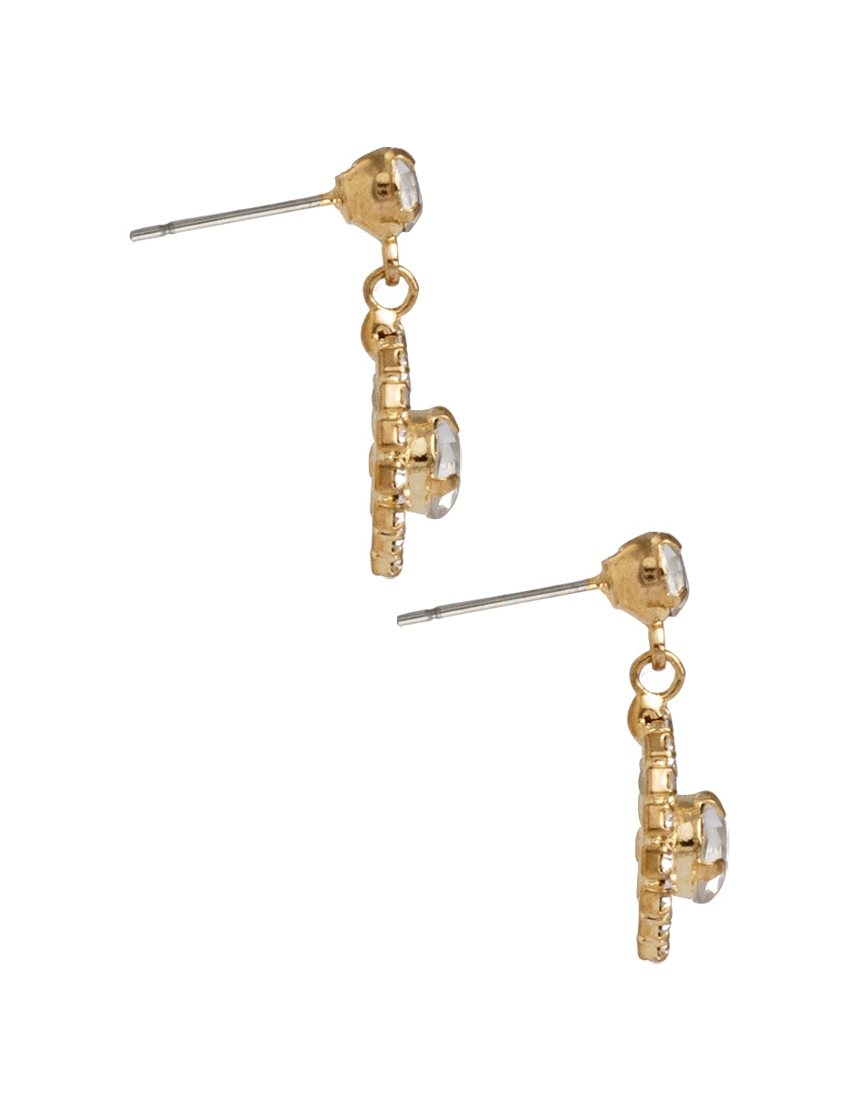Aretes cortos Filigrana con acabado pavé cristal 3