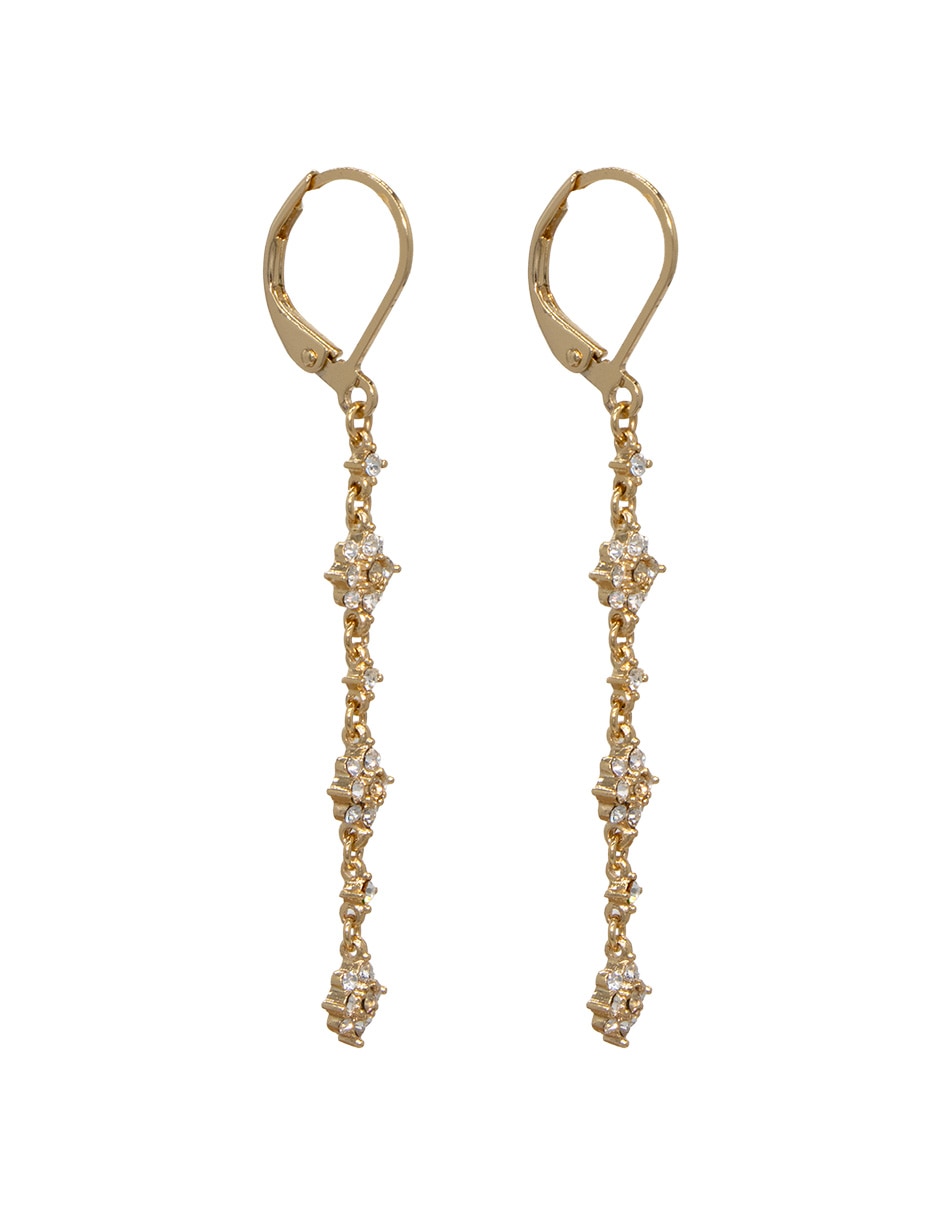 Aretes de flor Carré con acabado pavé cristal 2