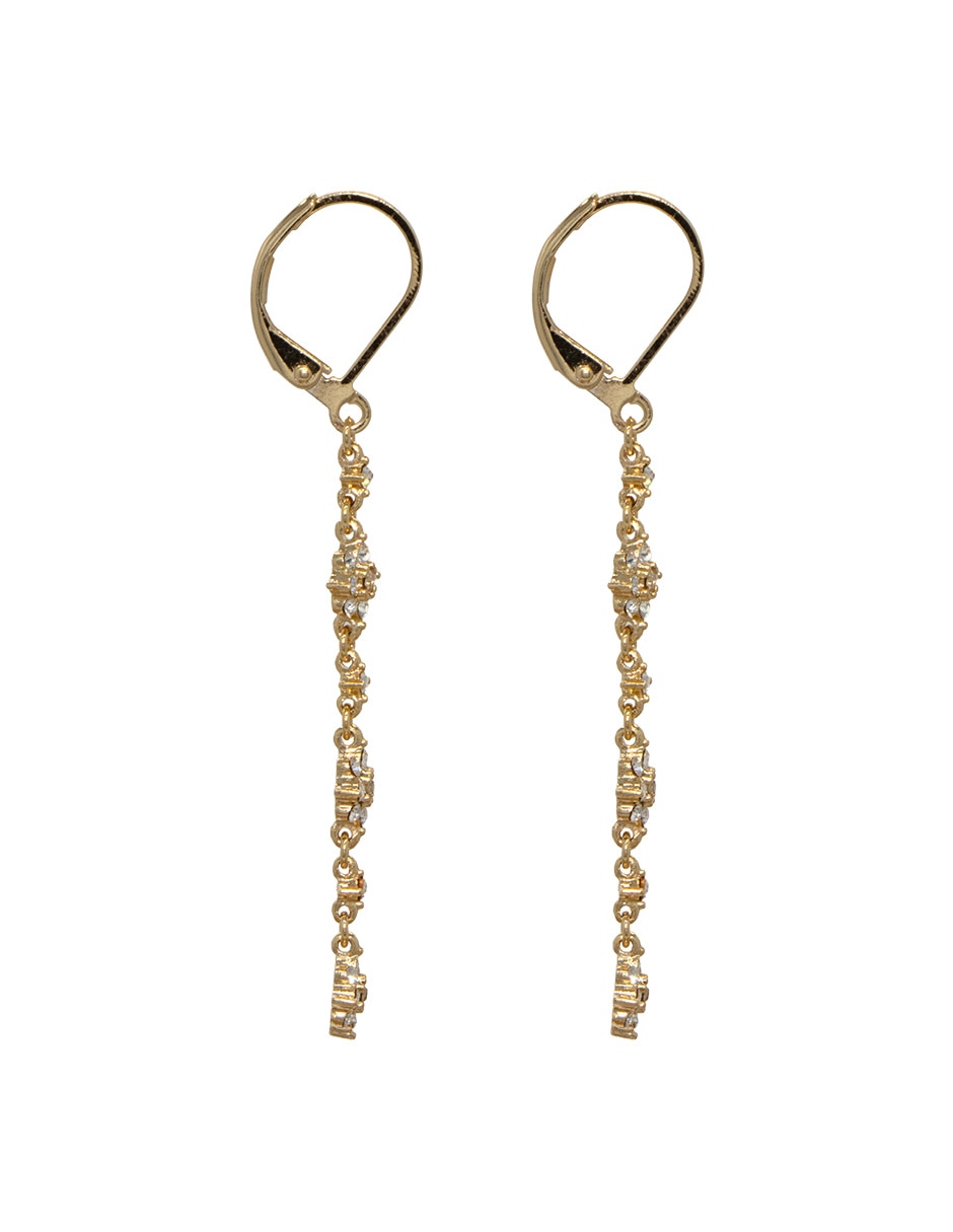 Aretes de flor Carré con acabado pavé cristal 3