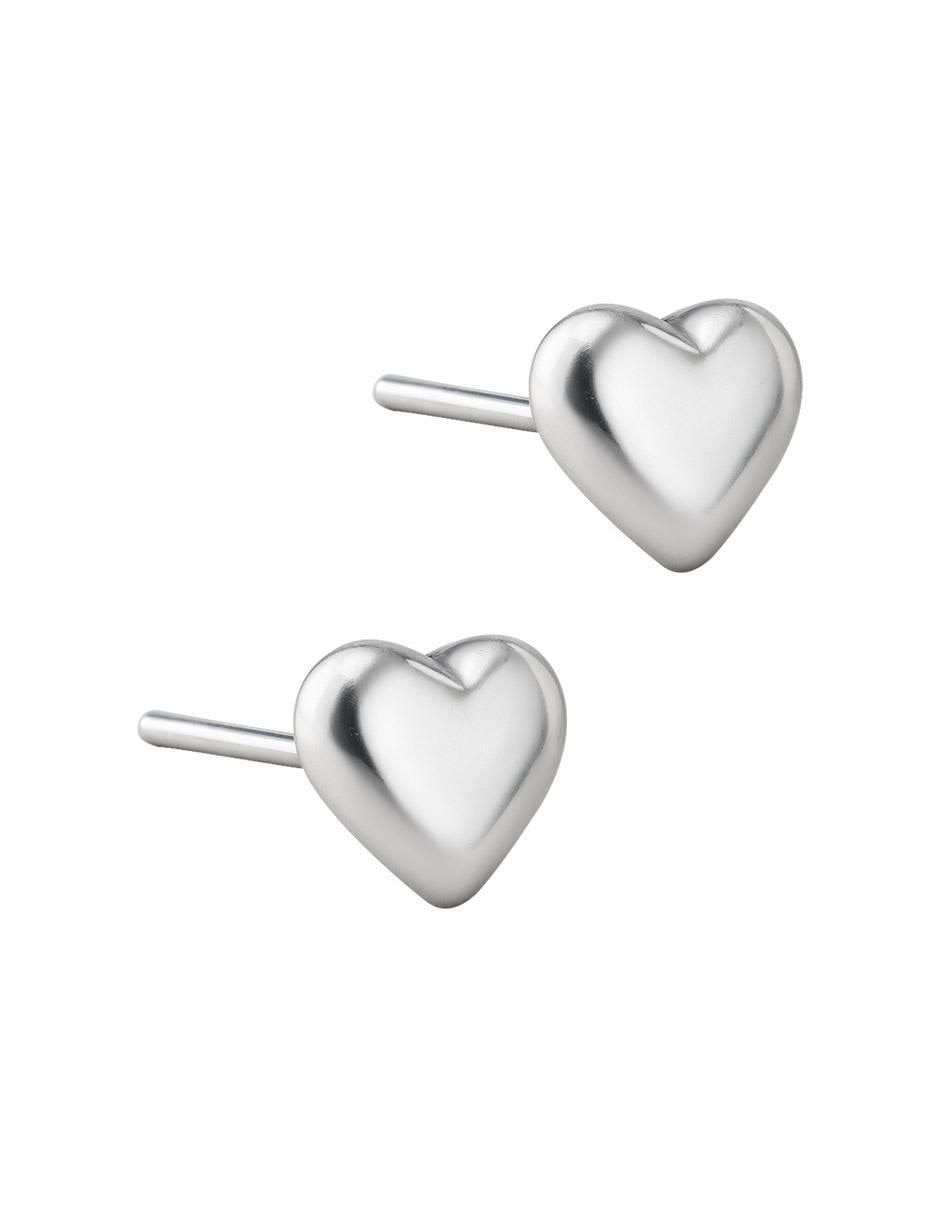 Broqueles de corazón de plata P 925 con acabado plateado 2