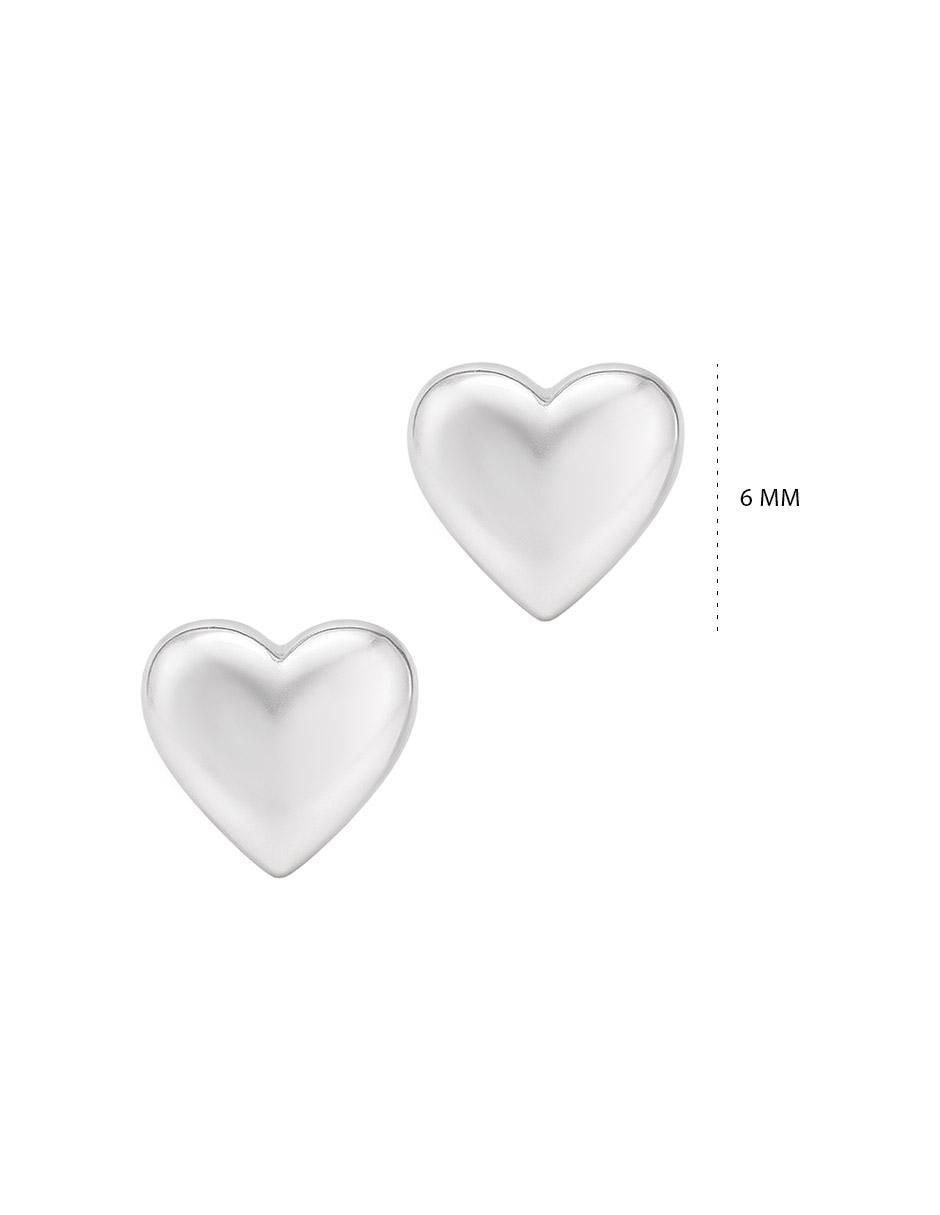 Broqueles de corazón de plata P 925 con acabado plateado 6
