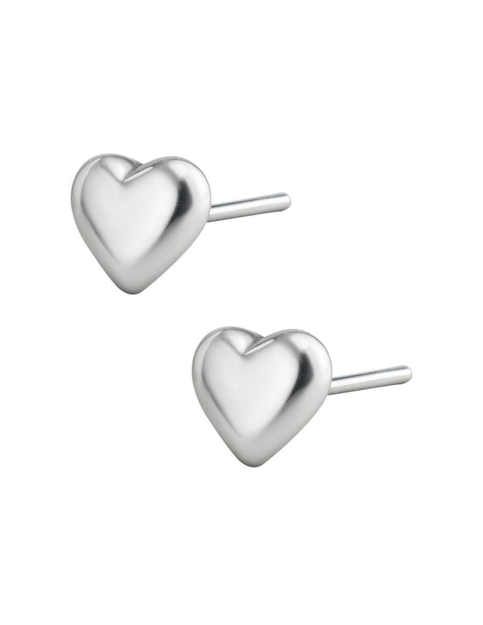 Broqueles de corazón de plata P 925 con acabado plateado 3