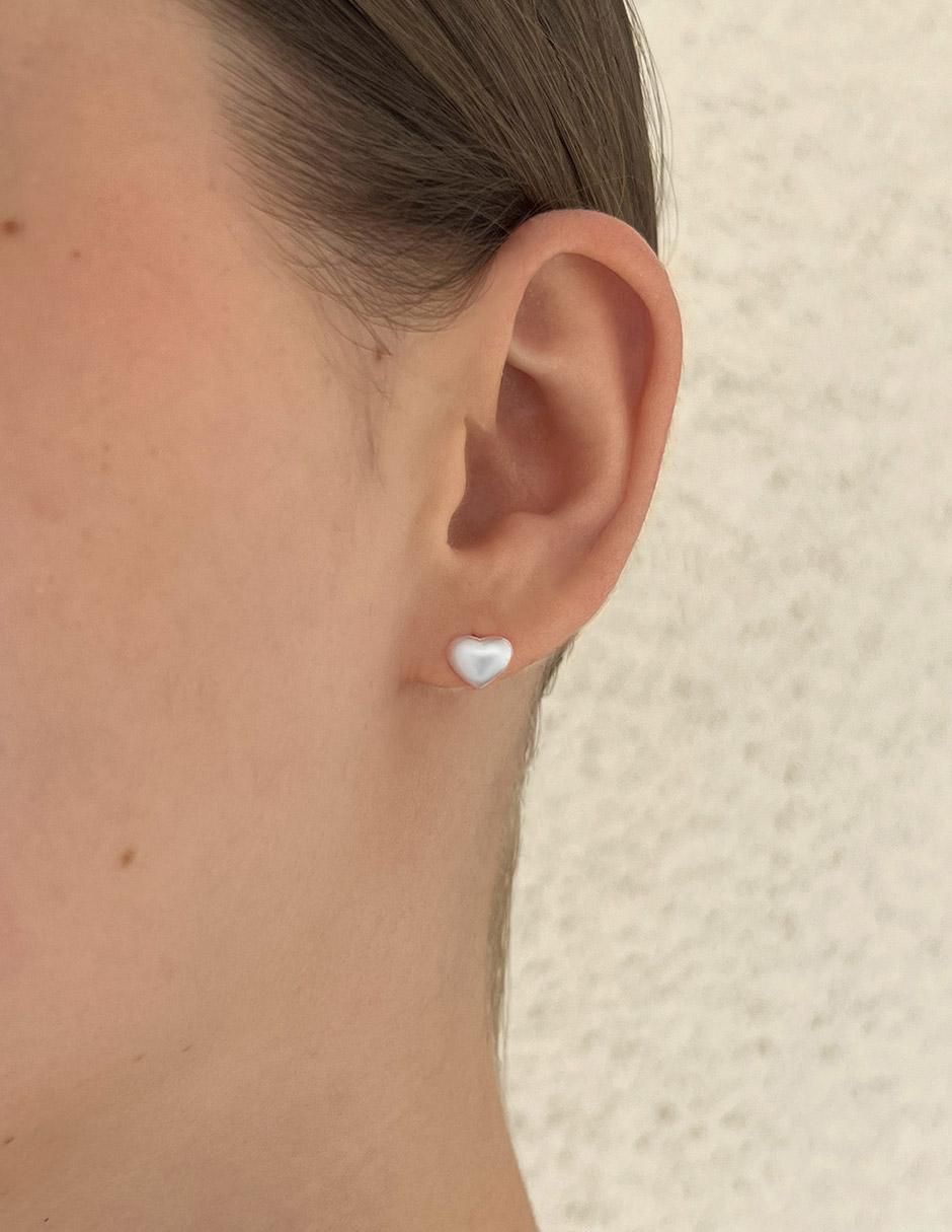 Broqueles de corazón de plata P 925 con acabado plateado 5