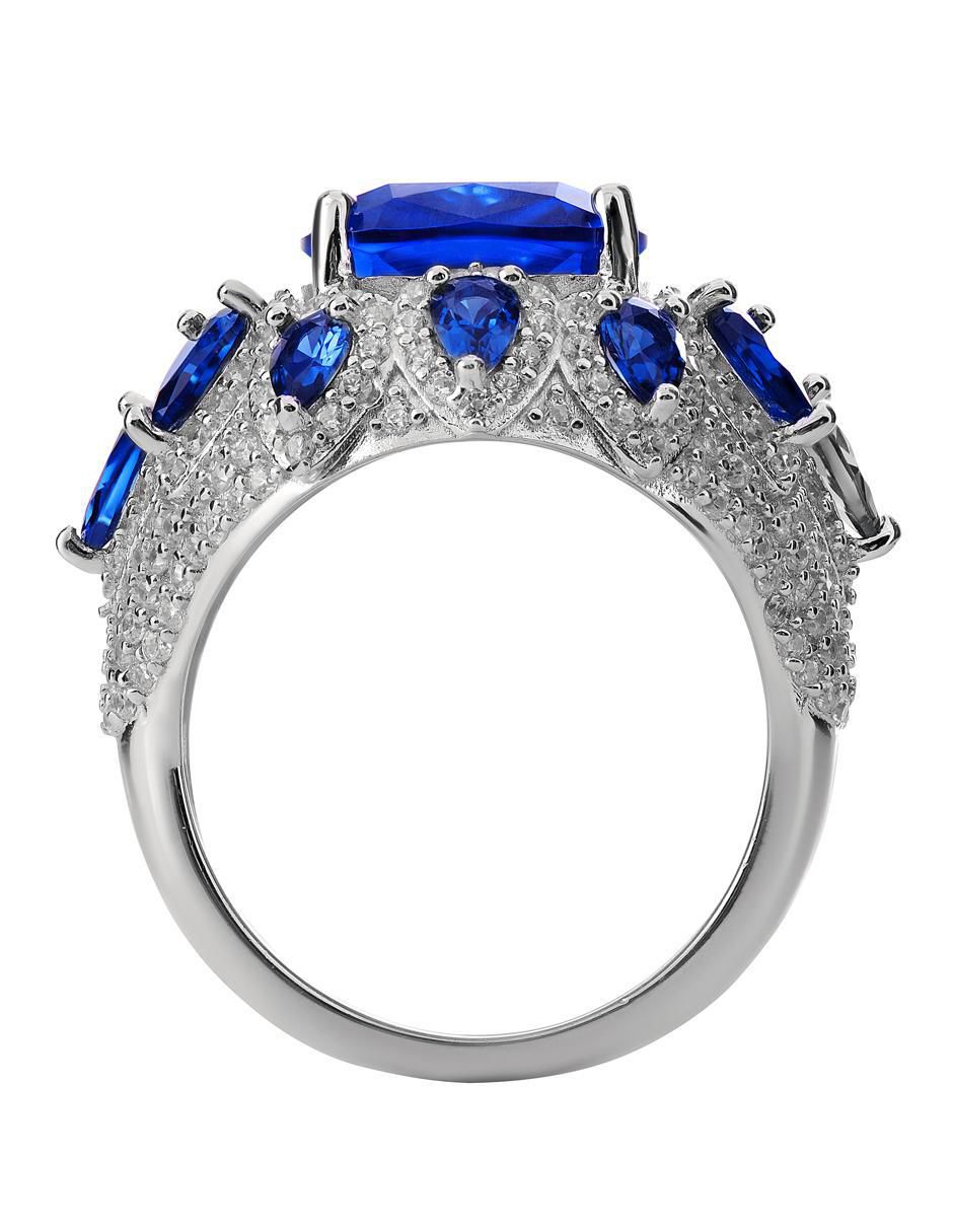Anillo P 925 de plata zafiro pavé 6