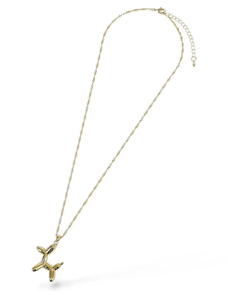 Collar con dije de perro de baño de oro 18 K