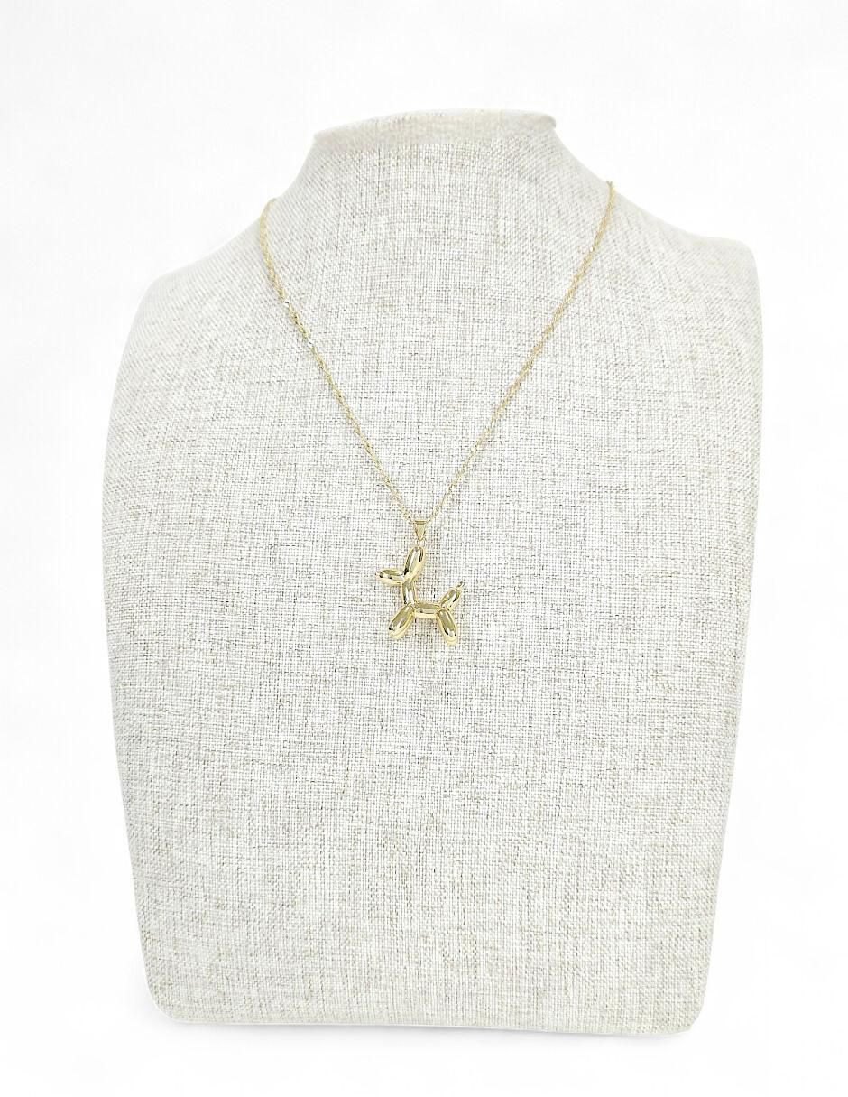 Collar con dije de perro de baño de oro 18 K 5