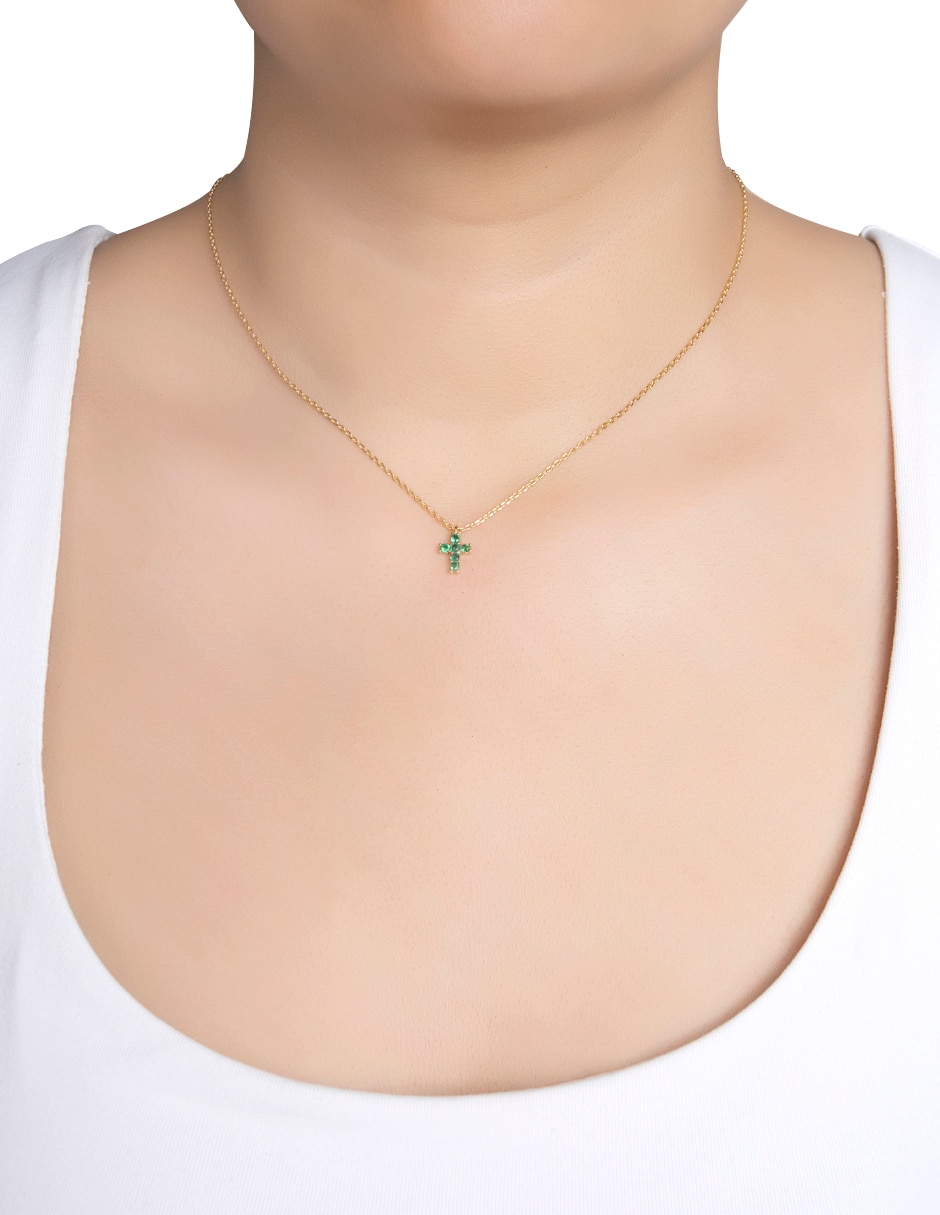 Collar con dije de cruz de plata P 925 3