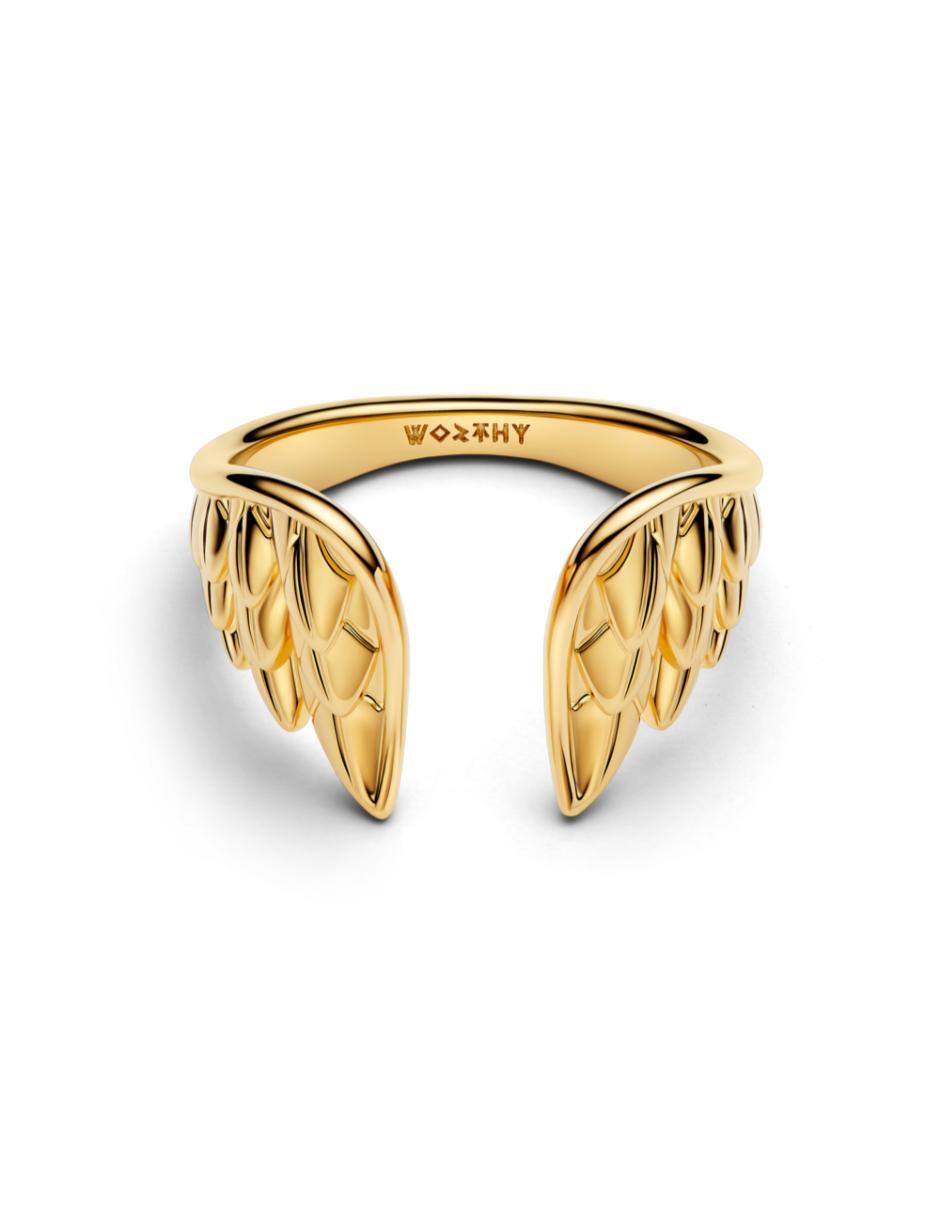 Anillo de alas Marvel Thor de plata P 925 con acabado baño de oro 1
