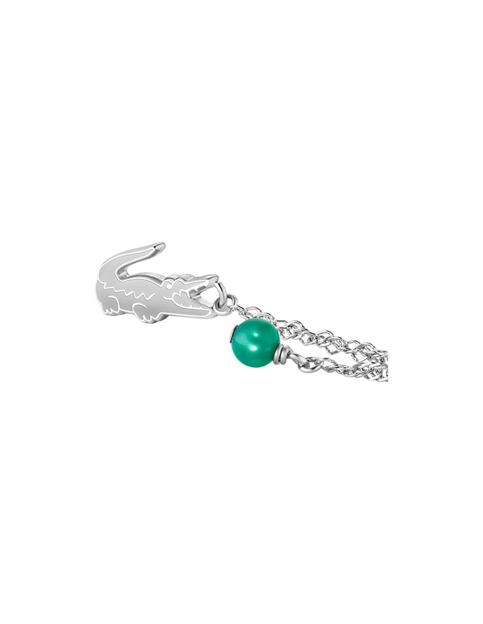 Aretes largos Deva con acabado brillante cristal 2