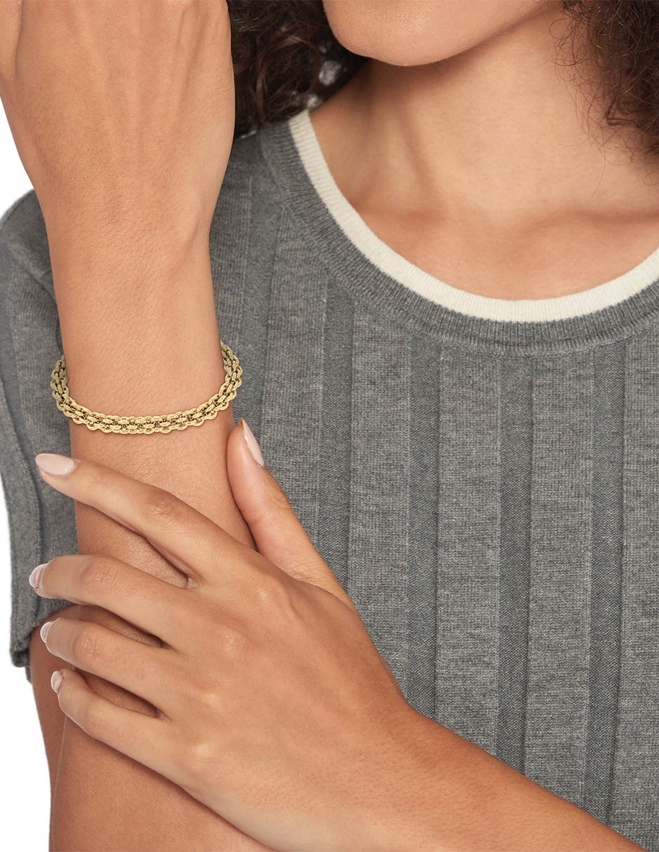 Brazalete Intertwined circles chain con acabado brillante 2