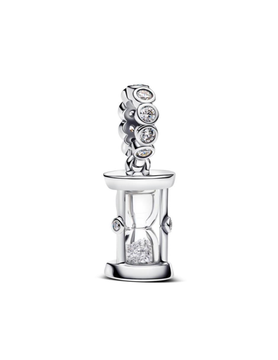 Charm de reloj de arena moments de plata P 925 zirconia cúbica Charm de reloj de arena moments de plata P 925 zirconia cúbica
