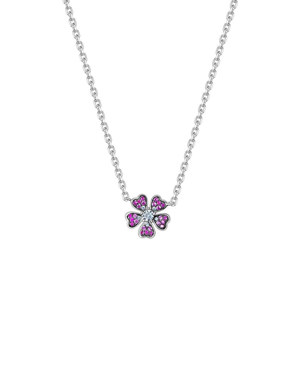 Collar de flor de plata P 925 Collar de flor de plata P 925