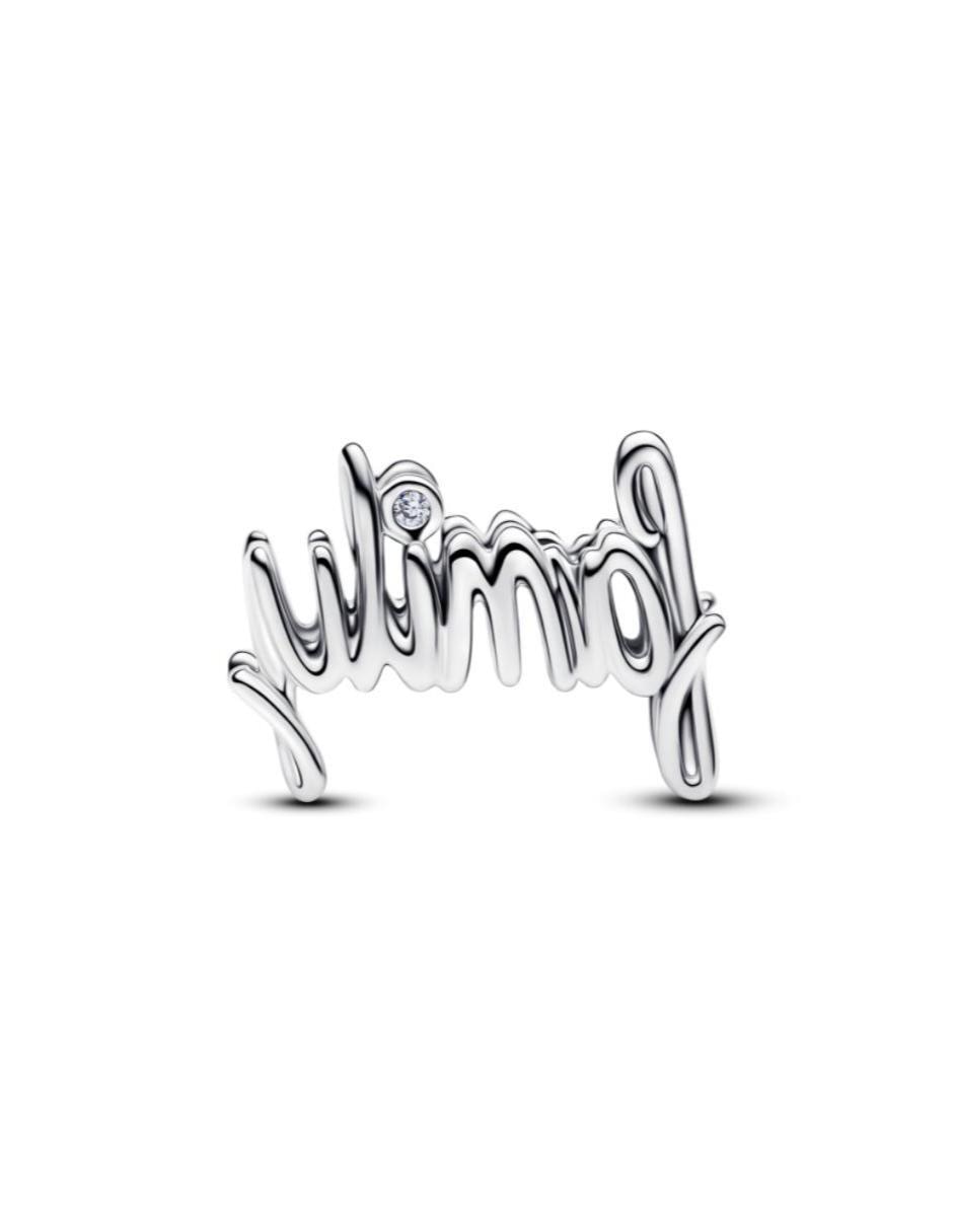 Charm de letrero family moments de plata P 925 zirconia cúbica 5