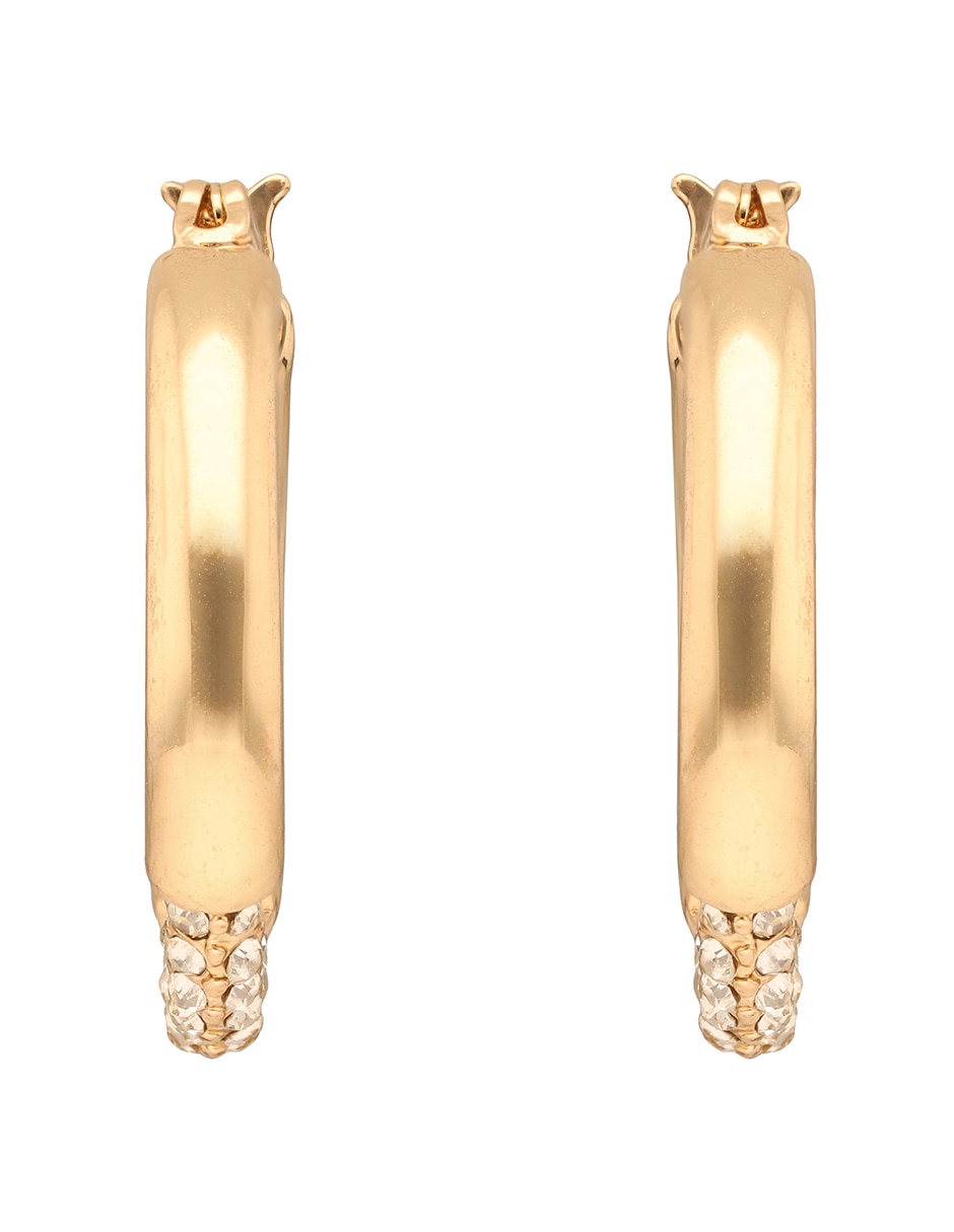 Aretes cortos Pave Rings con acabado brillante circonita