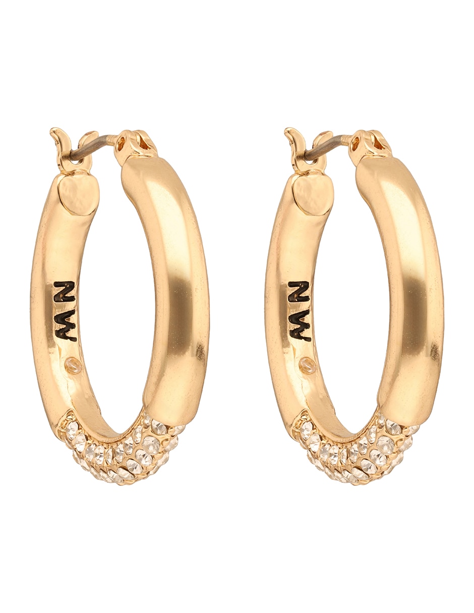 Aretes cortos Pave Rings con acabado brillante circonita 2