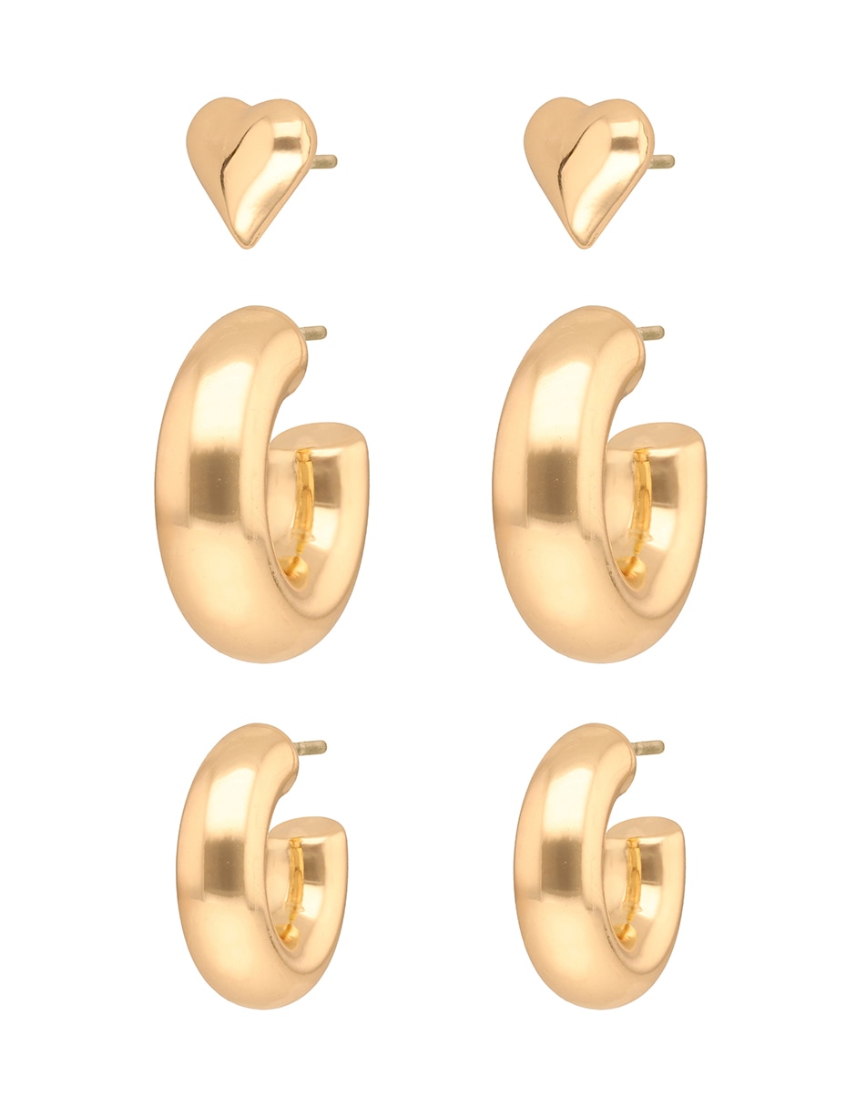 Set de aretes con acabado brillante 2