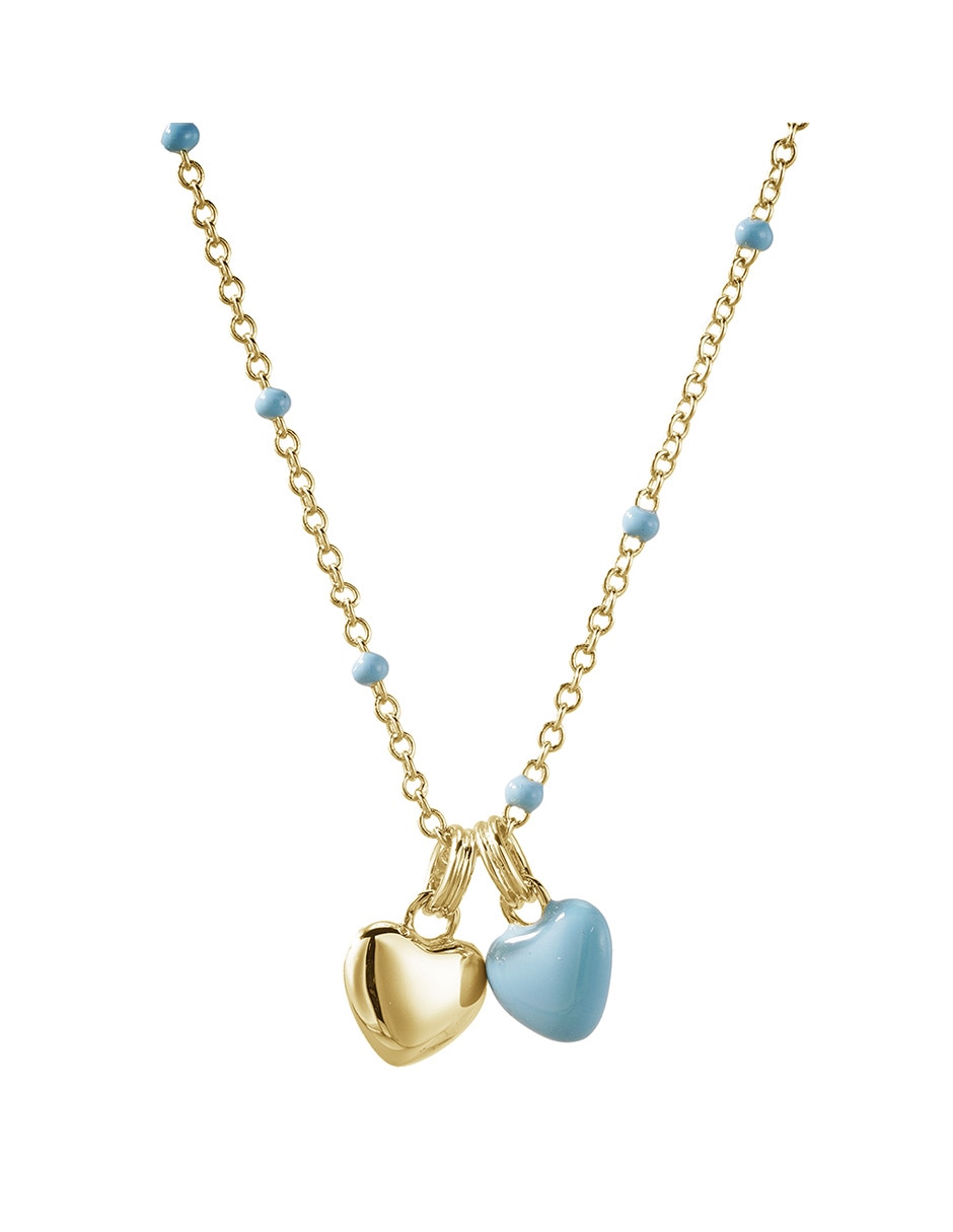 Collar con dije de corazón Golden Enamel de baño de oro 14 K