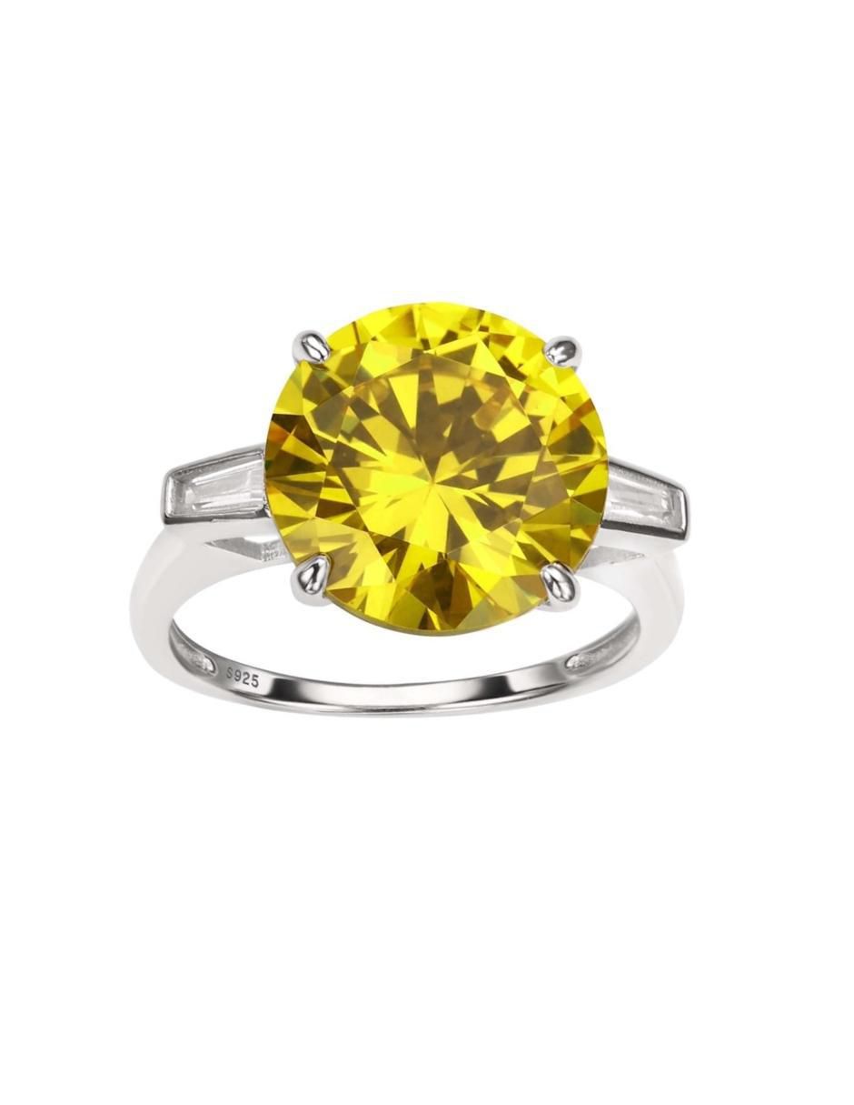 Anillo con gema Luxury P 925 de plata zirconia pulido