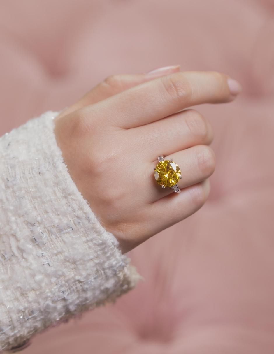 Anillo con gema Luxury P 925 de plata zirconia pulido 3