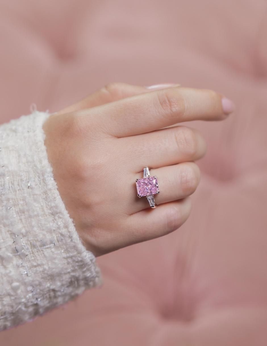 Anillo con gema rectangular Luxury P 925 de plata zirconia pulido 3