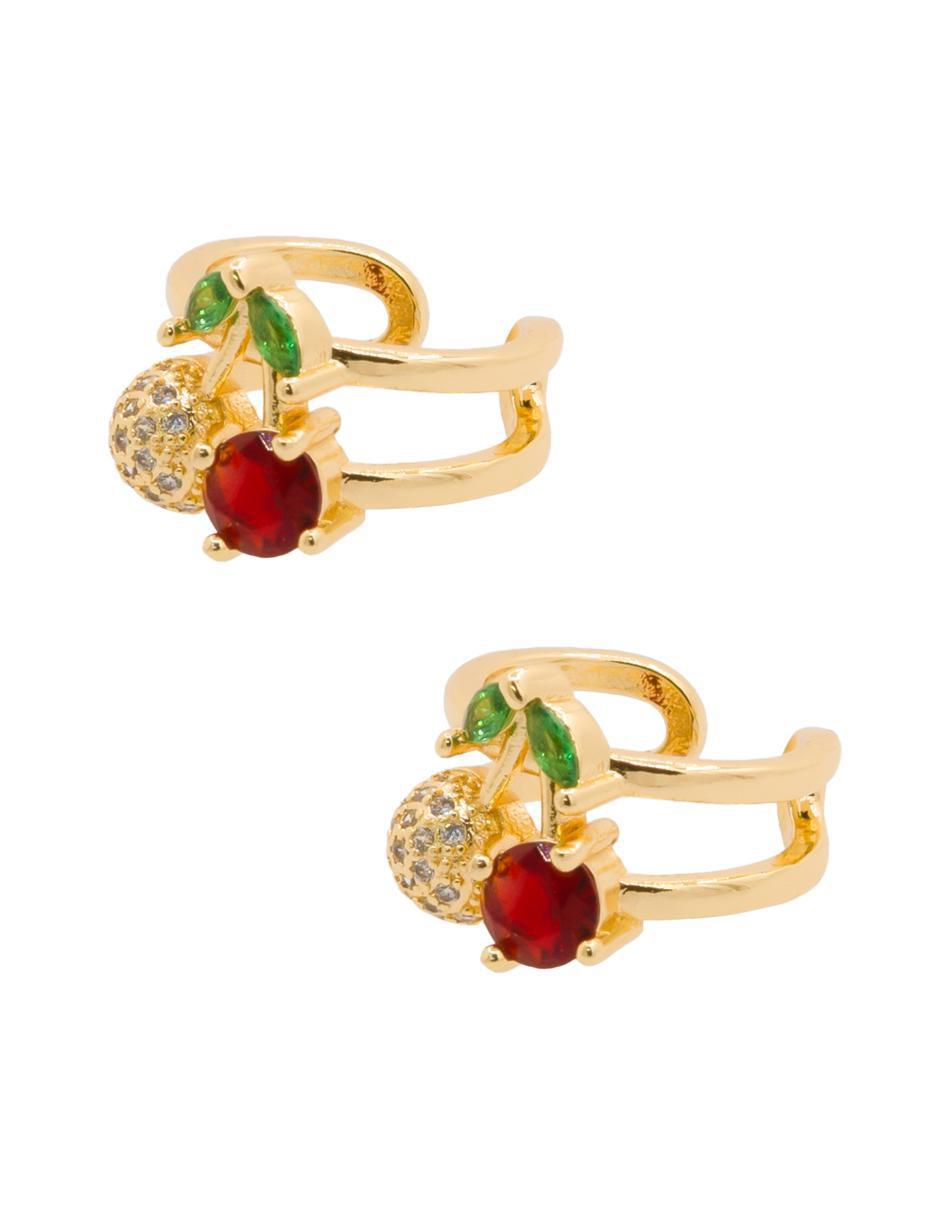 Ear cuff de cereza con acabado brillante zirconia 2