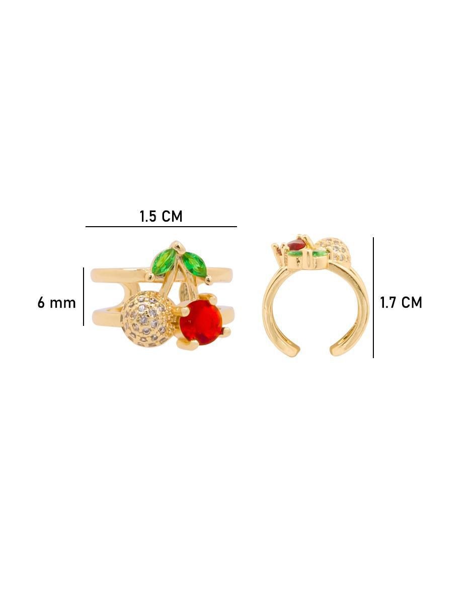 Ear cuff de cereza con acabado brillante zirconia 4