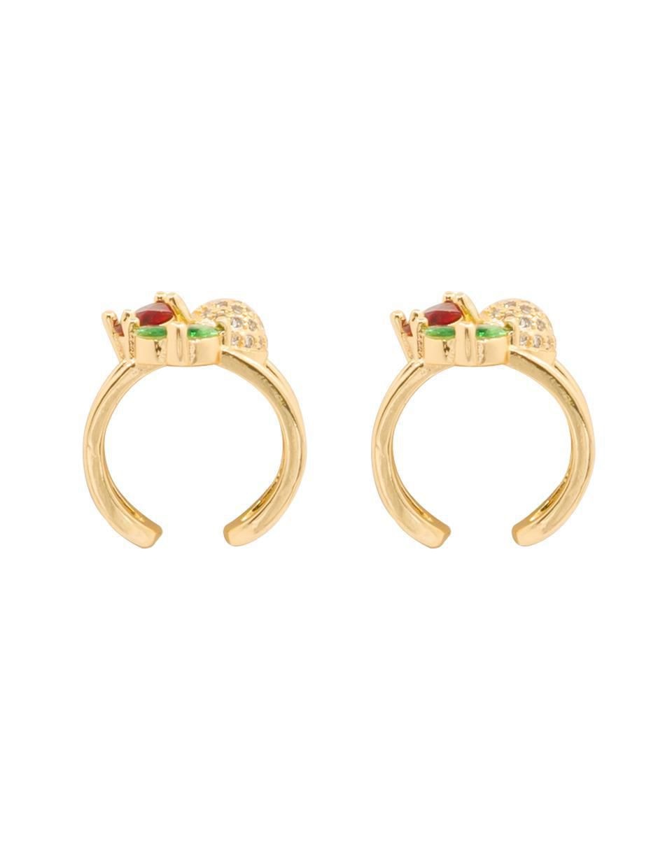 Ear cuff de cereza con acabado brillante zirconia 3