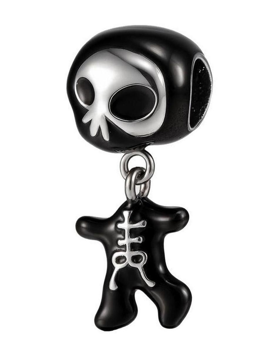 Charm de calavera halloween de plata P 925 Charm de calavera halloween de plata P 925
