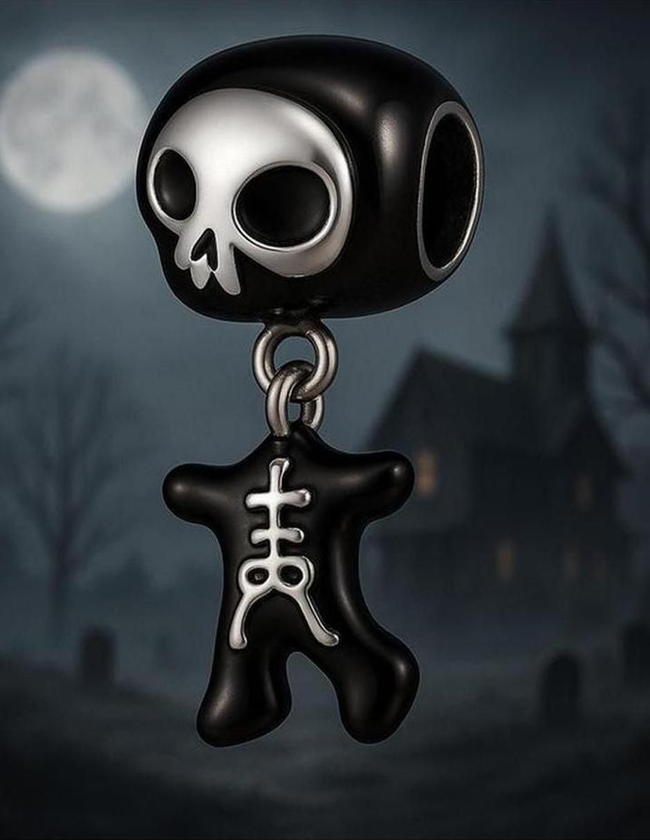 Charm de calavera halloween de plata P 925 4