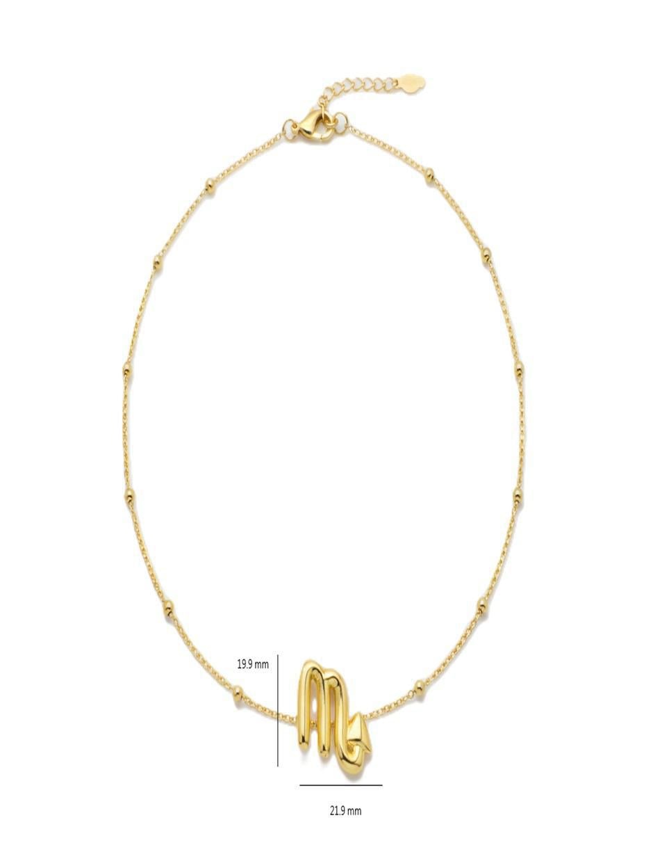 Collar con dije de signo zodiacal Signos Zodiacales de oro laminado 10 K 2