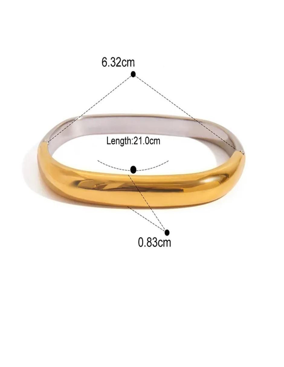 Brazalete de oro laminado 8 K bicolor con acabado pulido 4