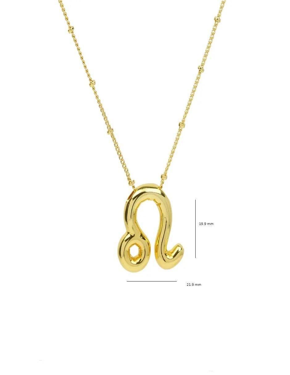 Collar con dije de signo zodiacal de oro laminado 10 K 4
