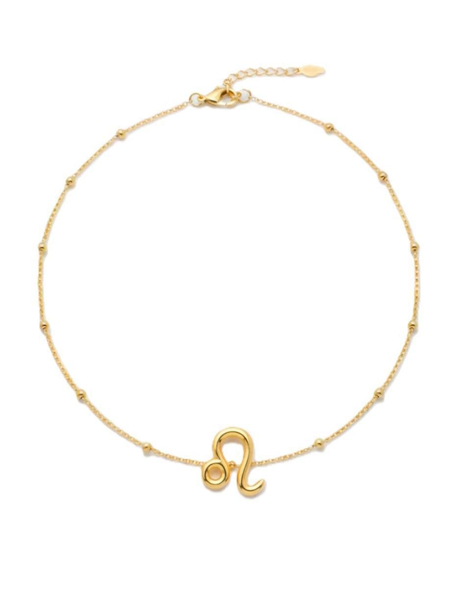 Collar con dije de signo zodiacal de oro laminado 10 K 3