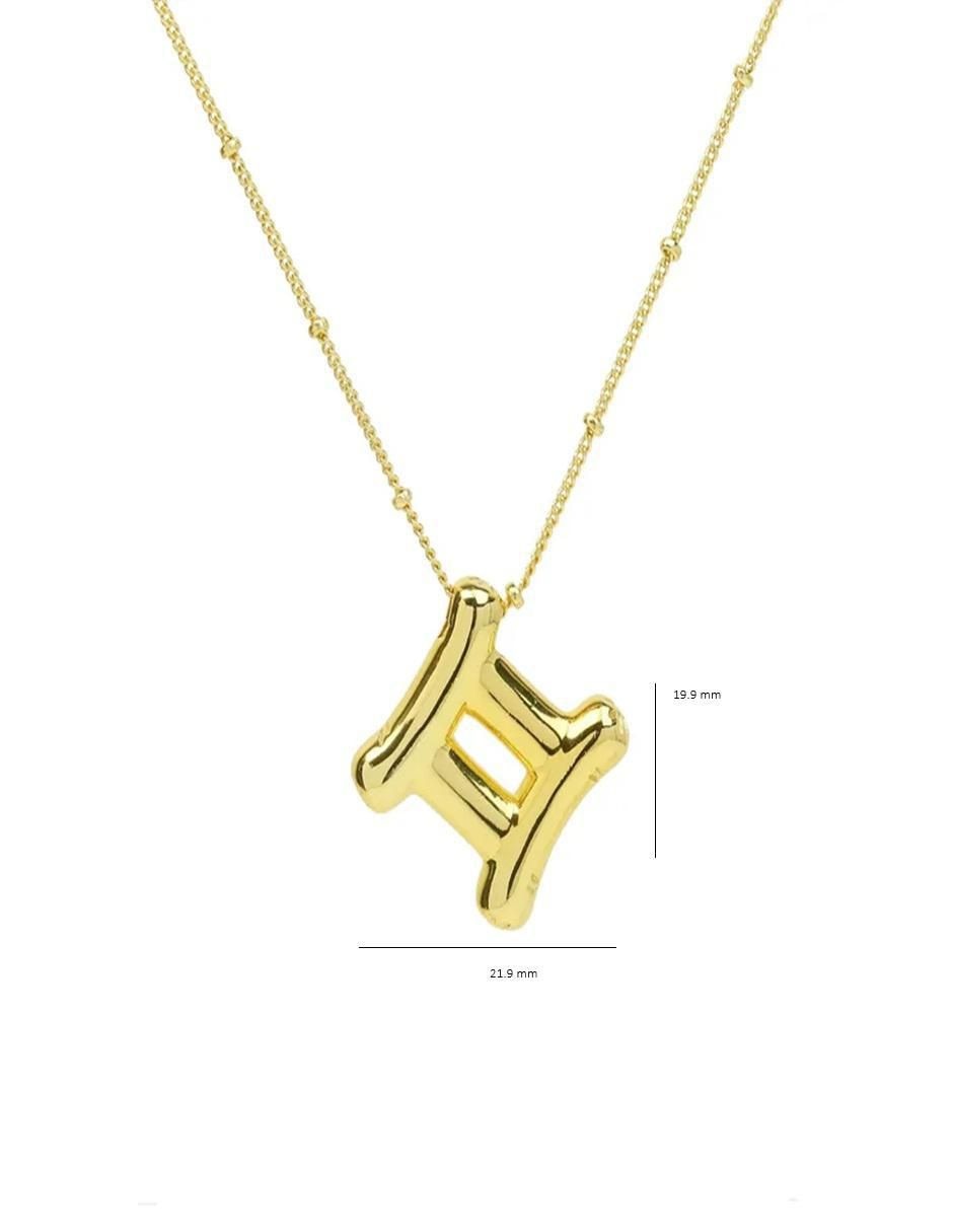 Collar con dije de signo zodiacal de oro laminado 10 K 4