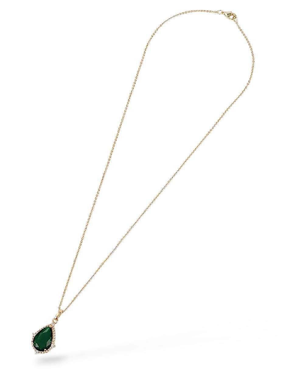 Aretes y collar de gota con acabado baño de oro 18 k zirconia 2