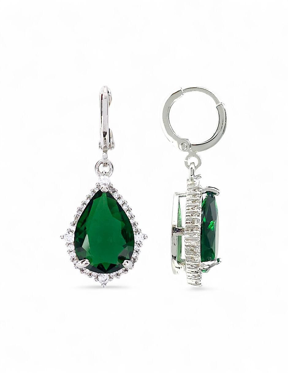 Aretes y collar de gota zirconia 5