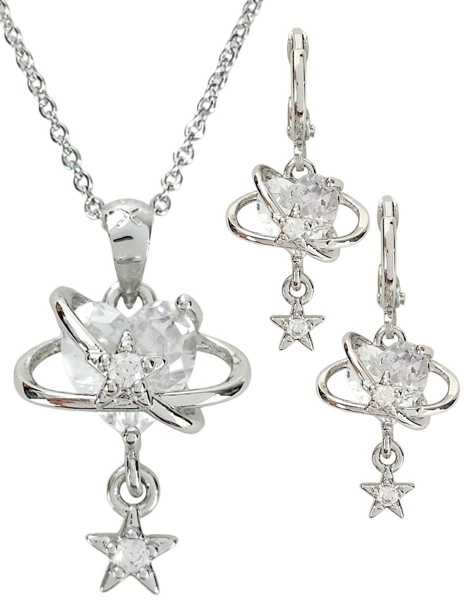 Aretes y collar zirconia Aretes y collar zirconia