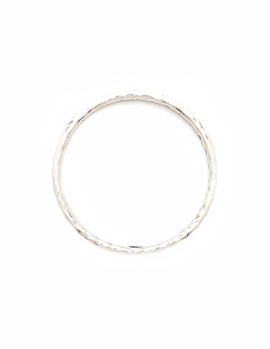 Aro de plata p 925 Brazalete Aro Tubo Martillado con acabado martillado