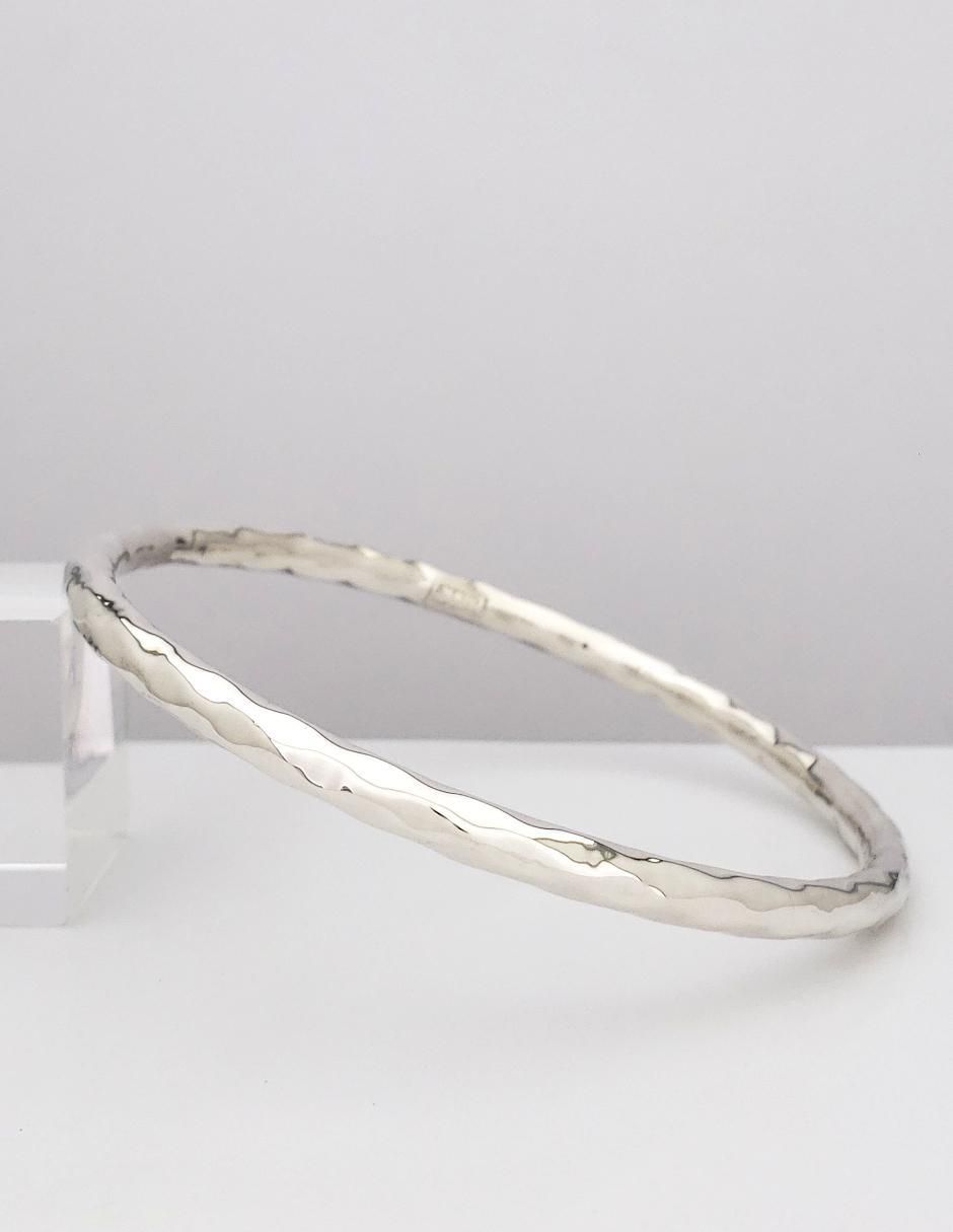 Aro de plata p 925 Brazalete Aro Tubo Martillado con acabado martillado 2