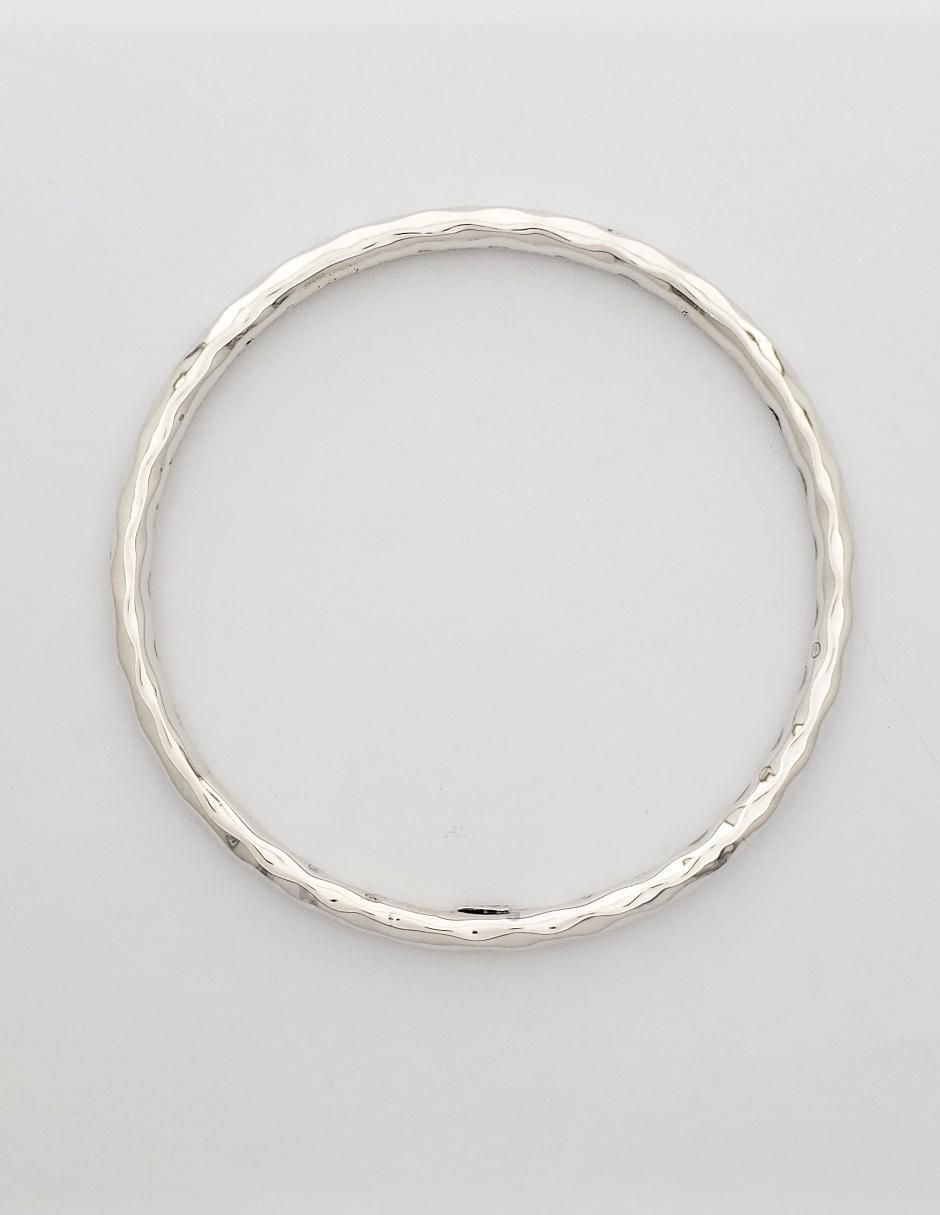 Aro de plata p 925 Brazalete Aro Tubo Martillado con acabado martillado 3
