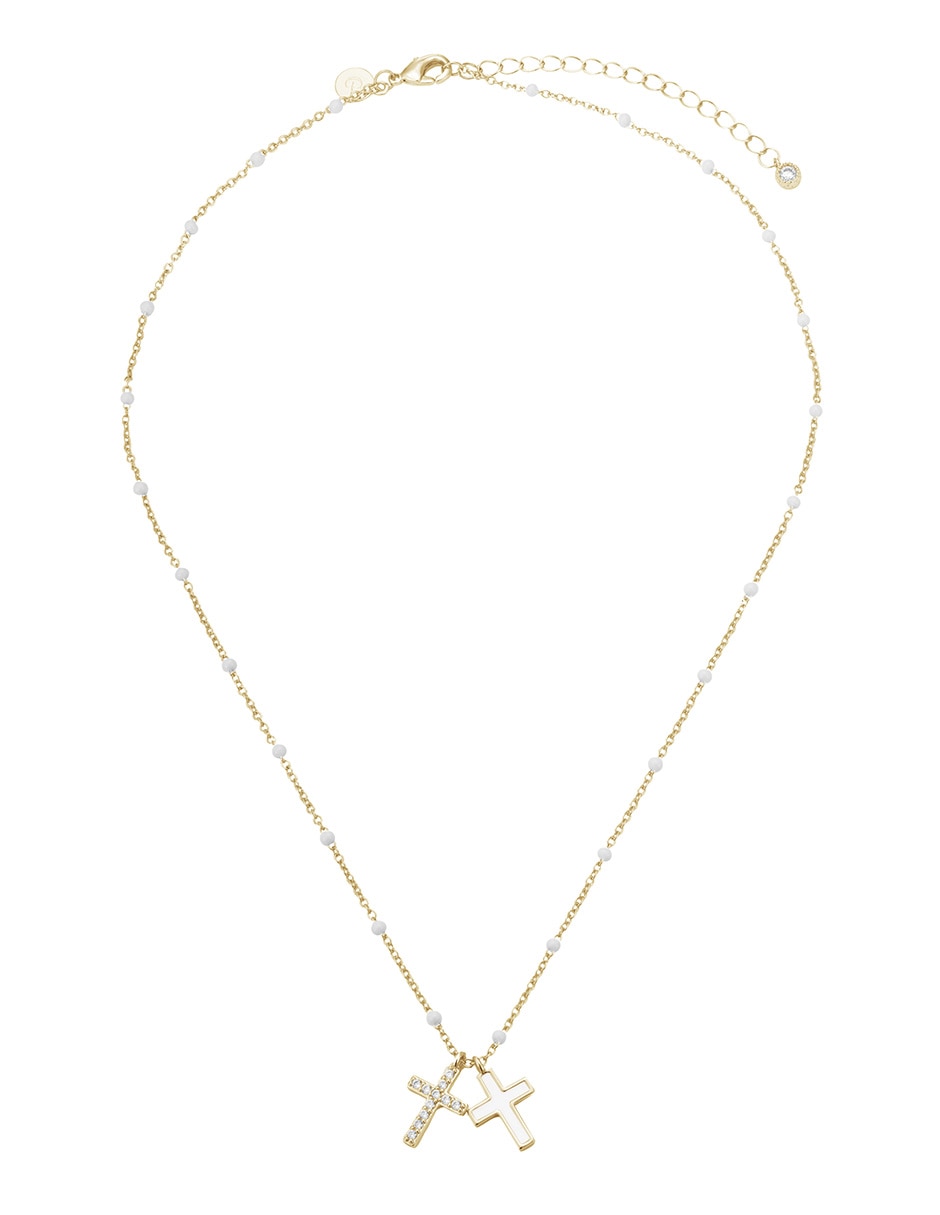 Collar de cruz de baño de oro 14 K 2