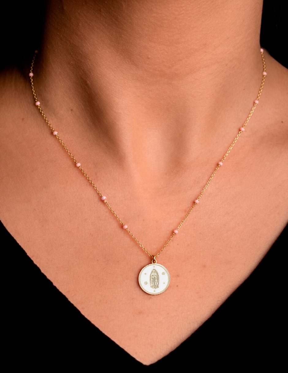 Collar de virgen de baño de oro 14 K 3