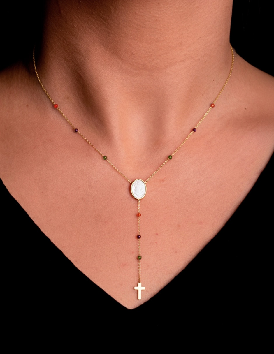 Collar de virgen de baño de oro 14 K 3